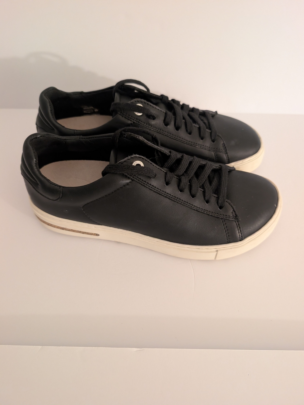 Women's Birkenstock Bend Low Black Leather Sneakers Size 37 (US 6-6.5)